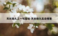 天长地久上一句是啥-天长地久出自哪里