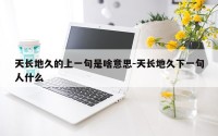 天长地久的上一句是啥意思-天长地久下一句人什么
