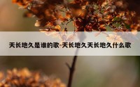 天长地久是谁的歌-天长地久天长地久什么歌