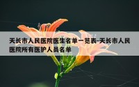 天长市人民医院医生名单一览表-天长市人民医院所有医护人员名单