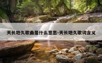 天长地久歌曲是什么意思-天长地久歌词含义