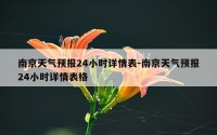 南京天气预报24小时详情表-南京天气预报24小时详情表格