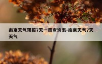 南京天气预报7天一周查询表-南京天气7天天气