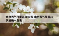 南京天气预报未来40天-南京天气预报30天准确一览表