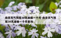 南京天气预报30天准确一个月-南京天气预报30天准确一个月查询