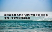 南京未来40天的天气预报视频下载-南京未来四十天天气预报准确度
