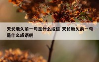 天长地久前一句是什么成语-天长地久前一句是什么成语啊