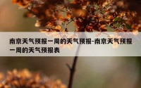 南京天气预报一周的天气预报-南京天气预报一周的天气预报表