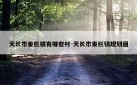 天长市秦栏镇有哪些村-天长市秦栏镇规划图