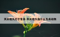 天长地久打个生肖-天长地久指什么生肖动物