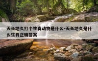 天长地久打个生肖动物是什么-天长地久是什么生肖正确答案