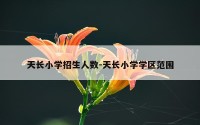 天长小学招生人数-天长小学学区范围