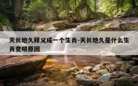 天长地久释义成一个生肖-天长地久是什么生肖查明原因