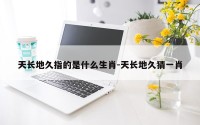 天长地久指的是什么生肖-天长地久猜一肖