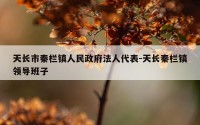 天长市秦栏镇人民政府法人代表-天长秦栏镇领导班子
